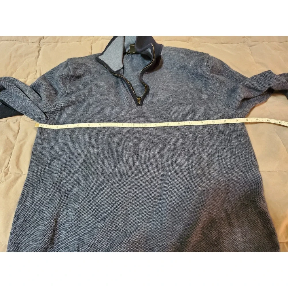 Banana Republic Men’s M Half Zip Sweater Blue Cotton Cashmere Pullover